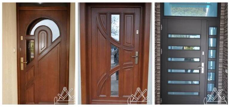 Wyjątkowe zewnętrzne drzwi drewniane na zamówienie w ofercie Stolarni Bukowiec