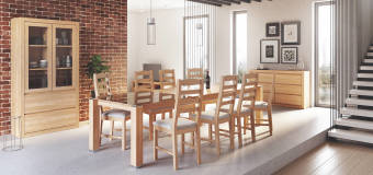 Elegancki drewniany stół do jadalni z oferty firmy WWW.MebleSosnowe.Eu