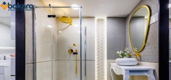 Wykończenie łazienki w stylu glamour z salonem łazienek Bokaro