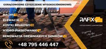 Ciśnieniowe czyszczenie elewacji w ofercie firmy RAFIX