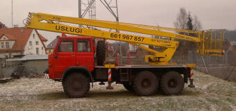 Jakich prac w ramach usług podnośnikiem koszowym podejmuje się zakład usługowo-transportowy Matysiak?